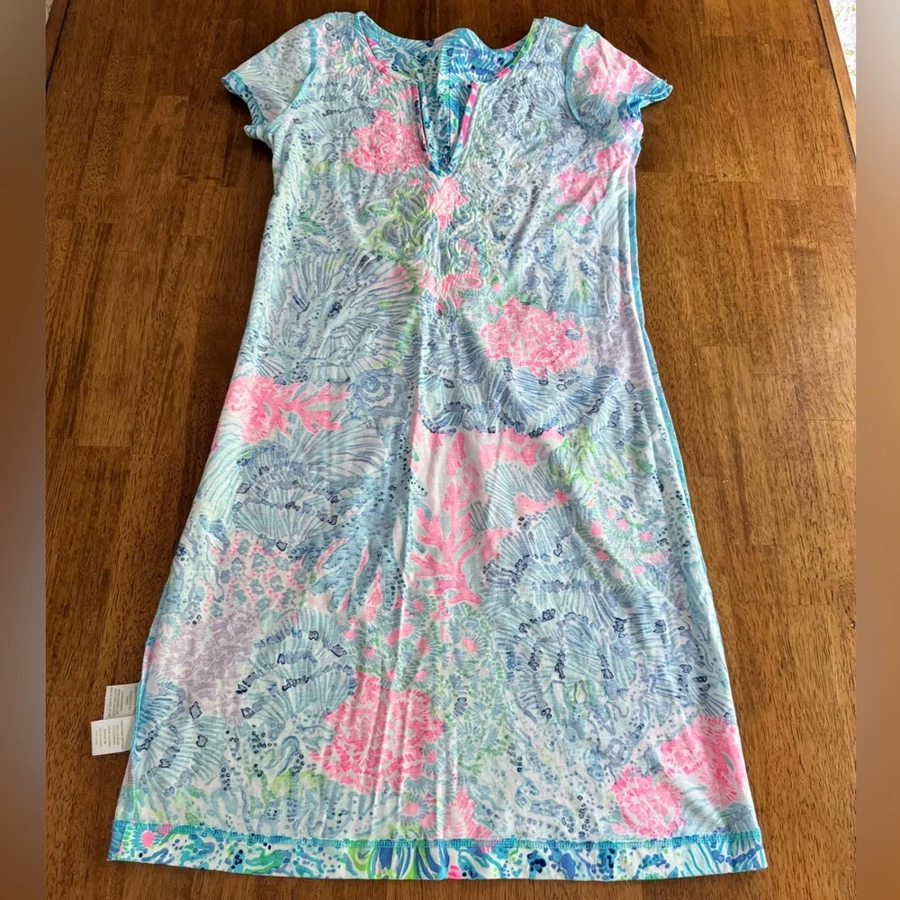 Lilly Pulitzer Brewster T-Shirt Dress SZ XS Sink Or Swim